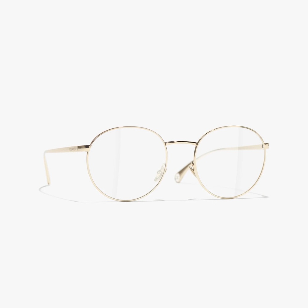 LIKE NEW CHANEL 2209 C.395 Gold Oval Eyeglasses Frames 53-20-140